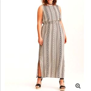Torrid Abstract Border Print Challis Maxi Dress
